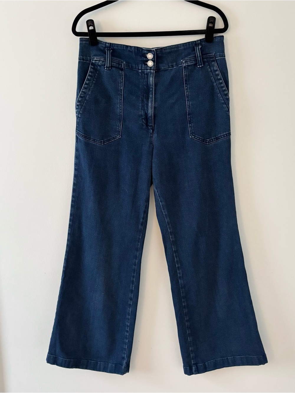 Maeve The Naomi High Rise Wide Leg Jeans Dark Wash Denim Stretch Anthropologie - Picture 2 of 6